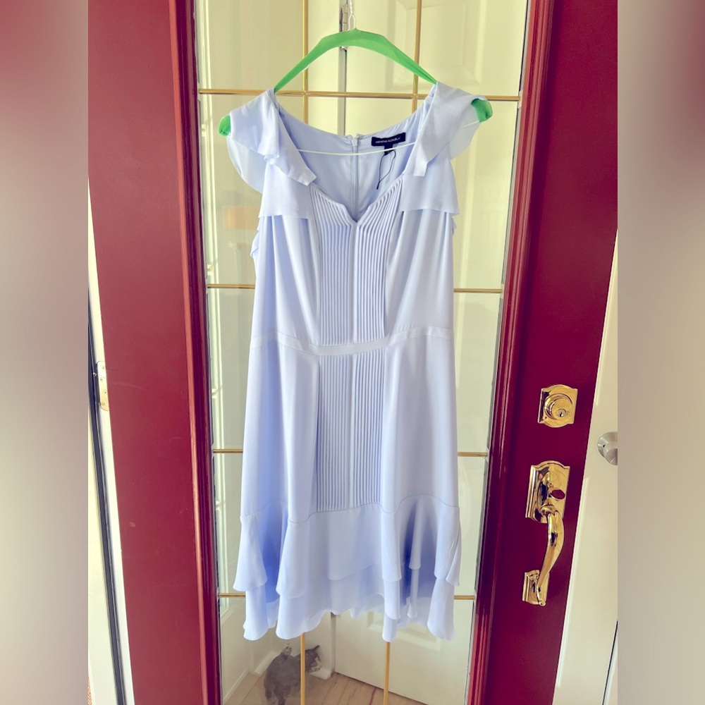 Banana republic periwinkle ruffle dress